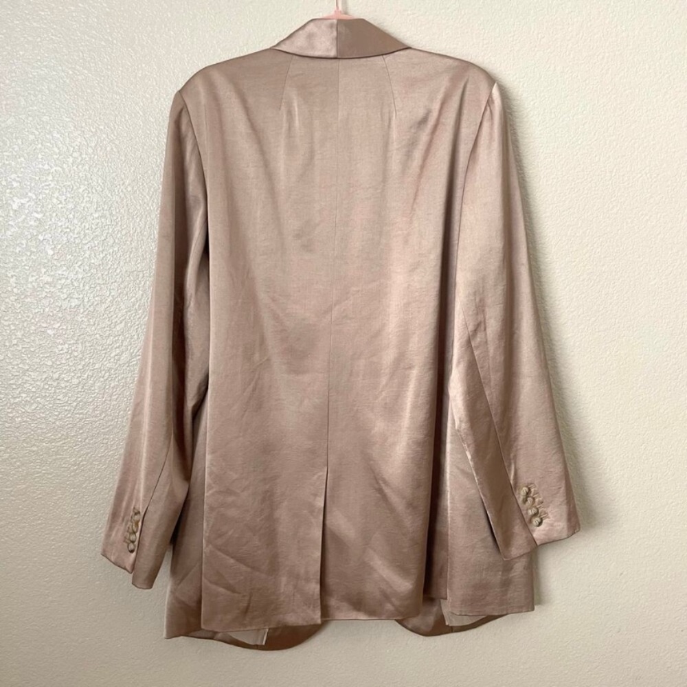 Madewell women’s BlazerTaupe Gold Satin Shawl‎ Collar  Zise 16W NEW - Picture 12 of 16